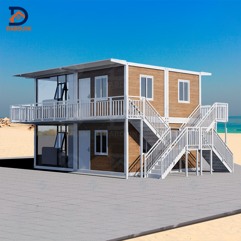 Two Story Glass Container House Beach House Modular Beach Front 2 Floor Villa House Luxury