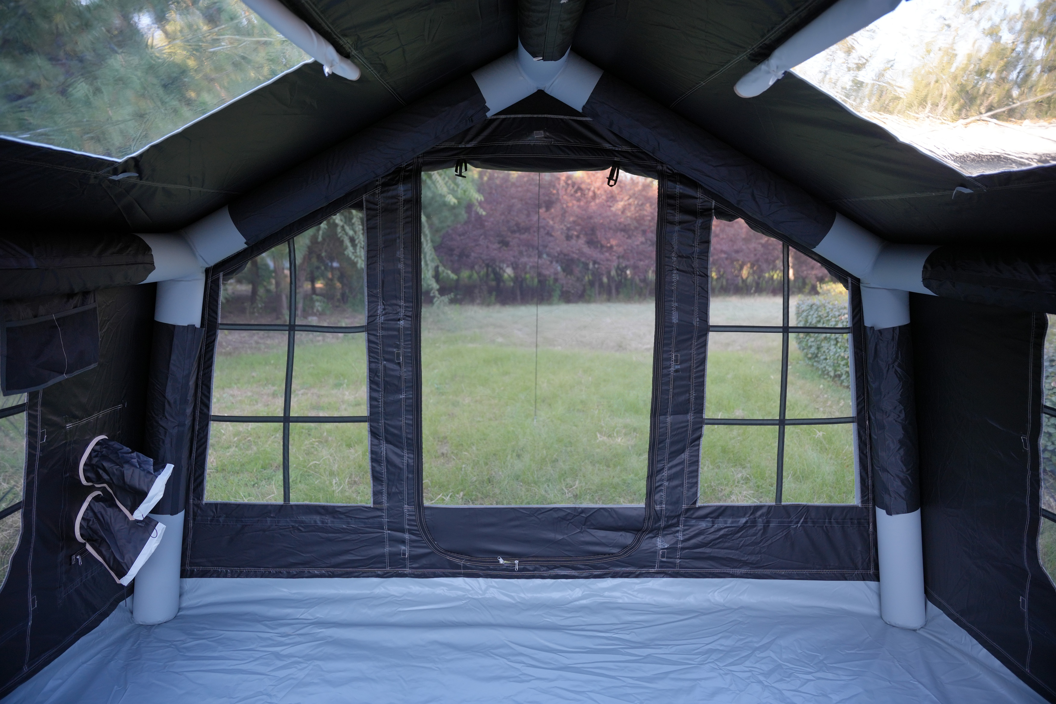 Premium 8m2 Inflatable Camping Tent Oxford Outdoor Glamping Shelter Moon White Air Tent With Vent Window Factory