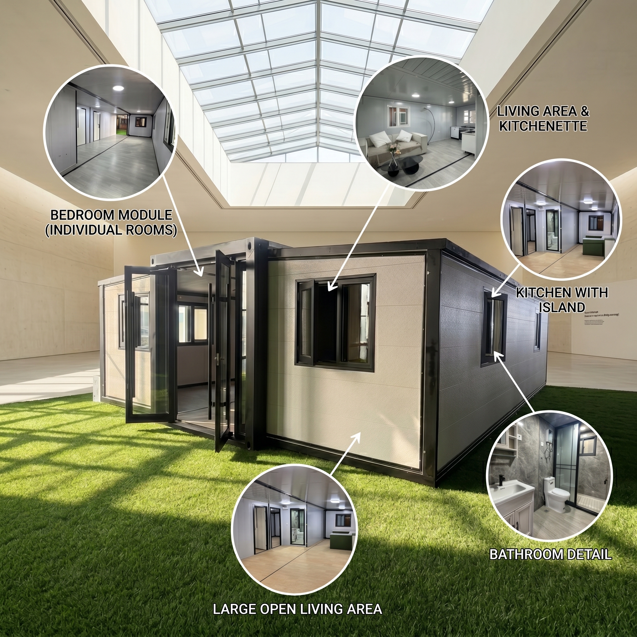 Sophisticated Modern Expandable Prefabricated Container House High Quality Modular Building Beachfront Outdoor Living Room