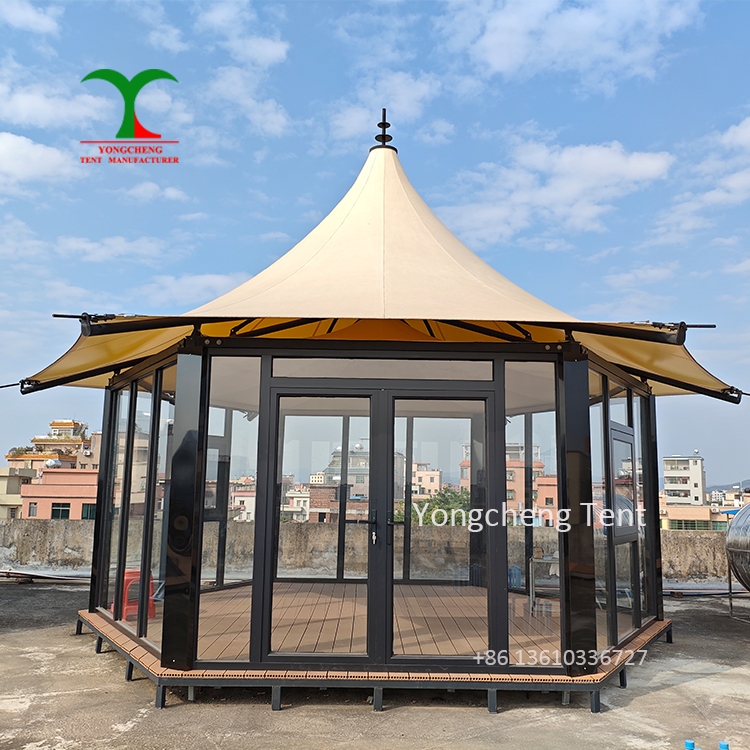 All Weather Outdoor Glamping Tents Four Season Safari Fabric Tents Hotel Style Modular Resort Tents Cabin
