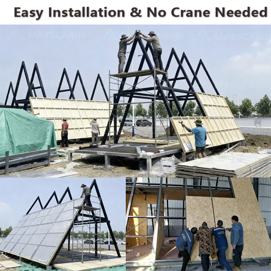 Prefabricated Alpine Hut House Cabins Prefab Mountain House Triangle for Hot Climate Insulated Modular Project Solutions