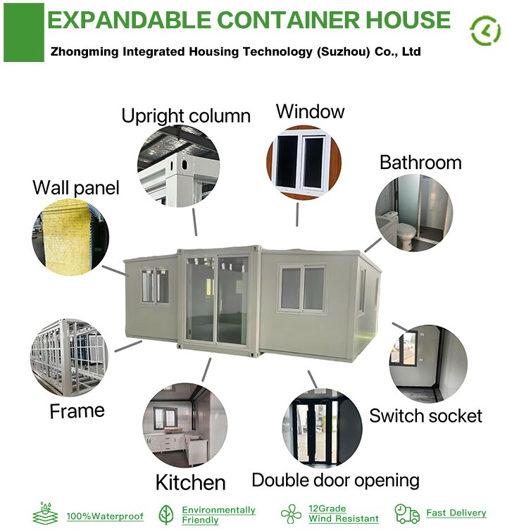 20ft 40ft Waterproof Steel Contemporary Prefabricated Luxury Foldable 2 Bedroom Expandable Villa Container House