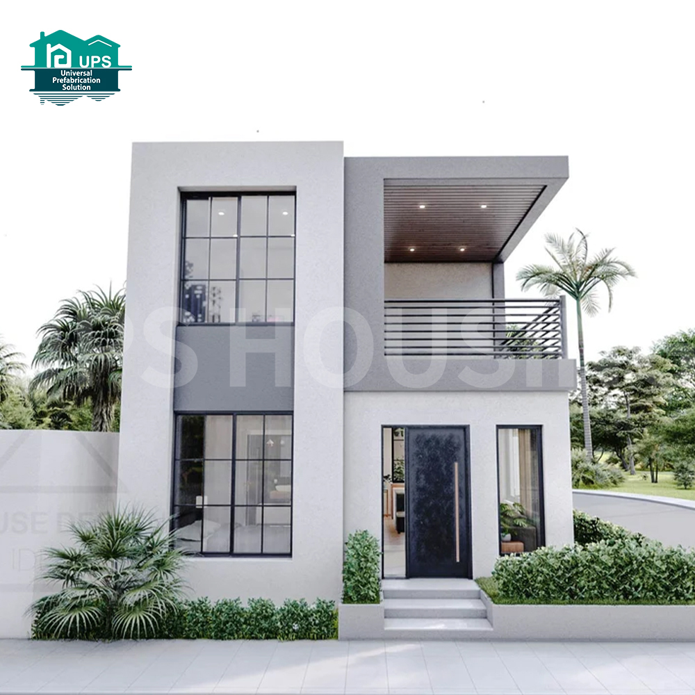 Two Storey Luxury 4 Bedroom Pre-Fabricated Villa Foam Cement Sandwich Panel House For Living Room Use