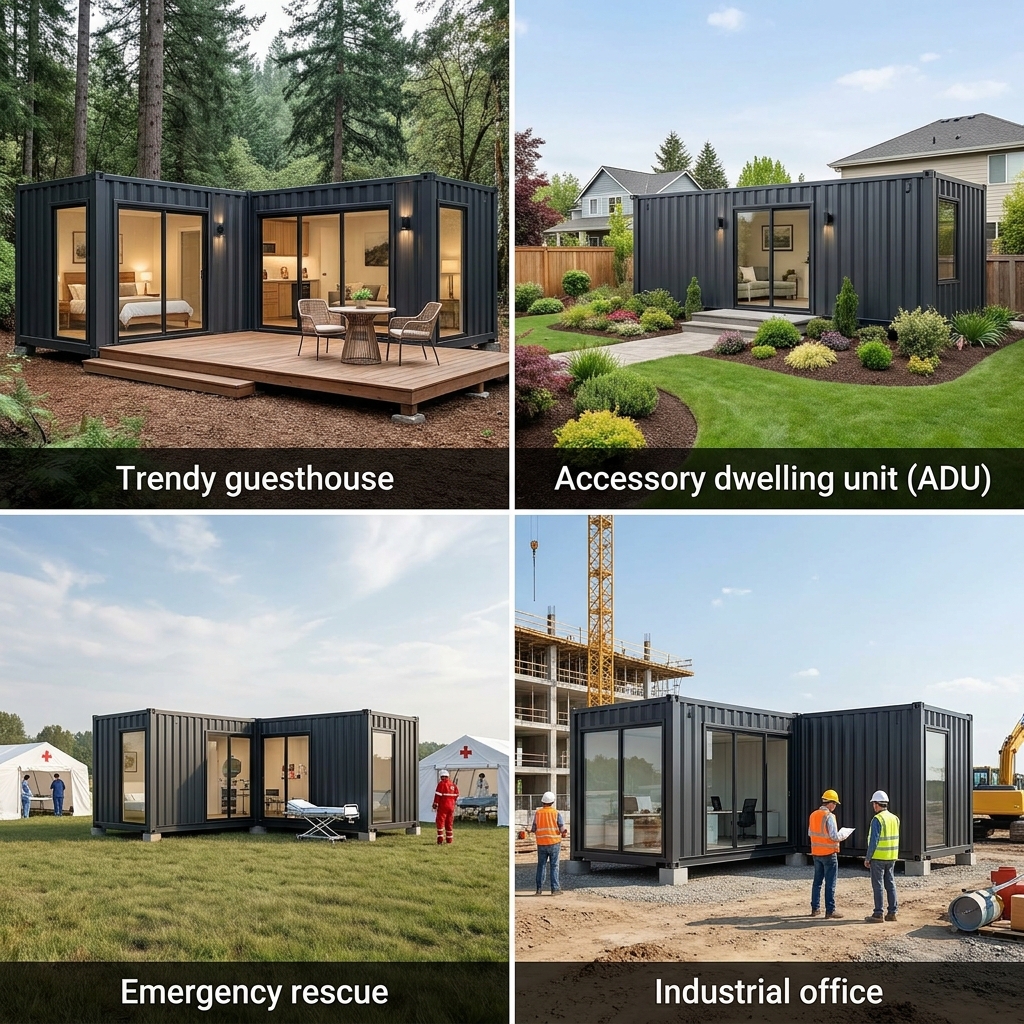Steel Structure 20ft 40ft Expandable Container House Luxury Prefabricated Folding Villa with Two Bedrooms Modern Fast Install