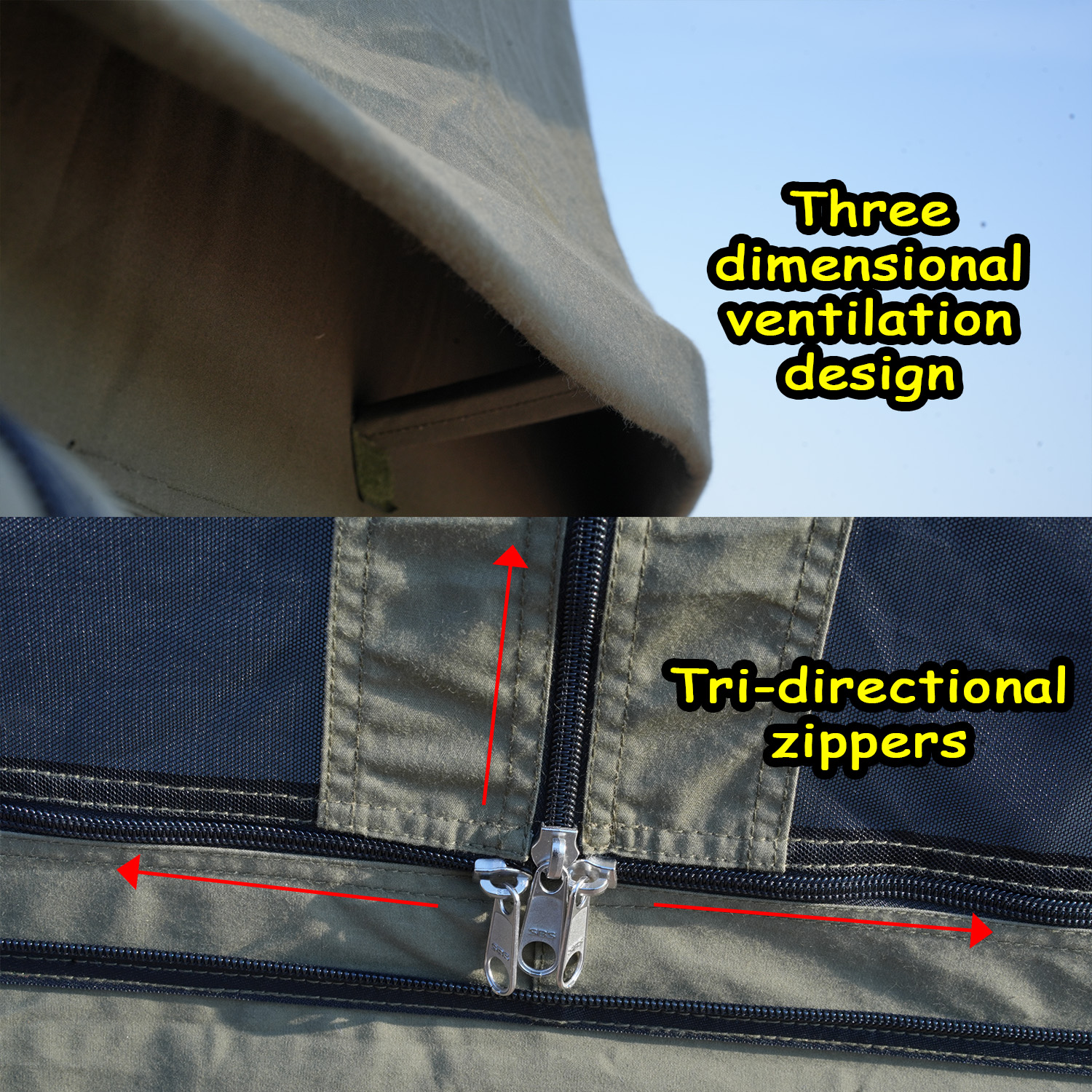 6.3 Square Meter Waterproof TC Cotton And Oxford Inflatable Camping Canopy Tent 3-4 Person Luxury Glamping Tent