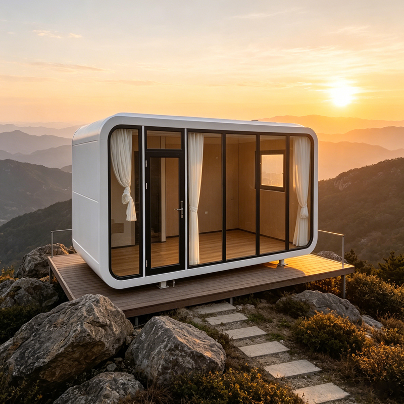 Factory Customized Modern Luxury Prefabricated Modular apple Cabin Small Houses Suitable for Mountain Viewing Huts