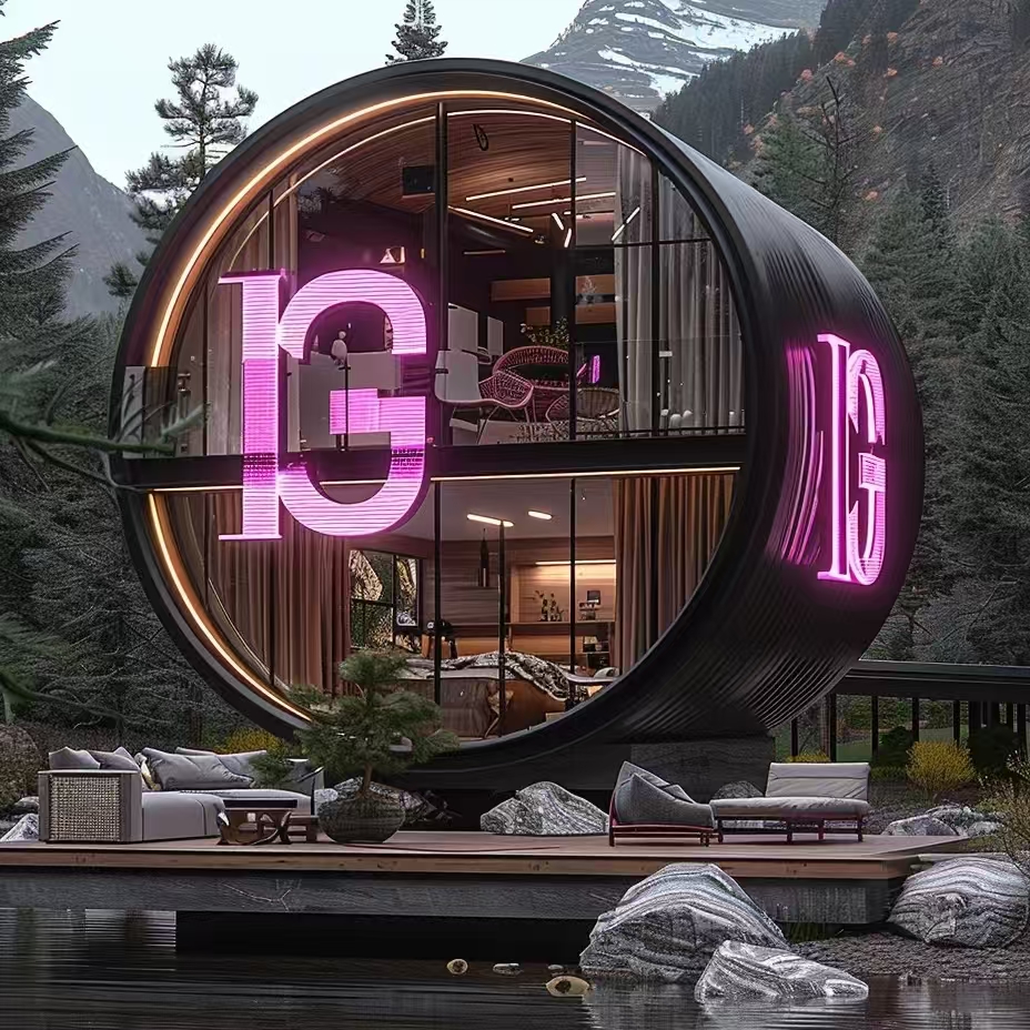 Luxury Space Capsule House for Glamping Prefabricated Steel Tiny House with Two Bedrooms Ideal for Outdoor Adventure