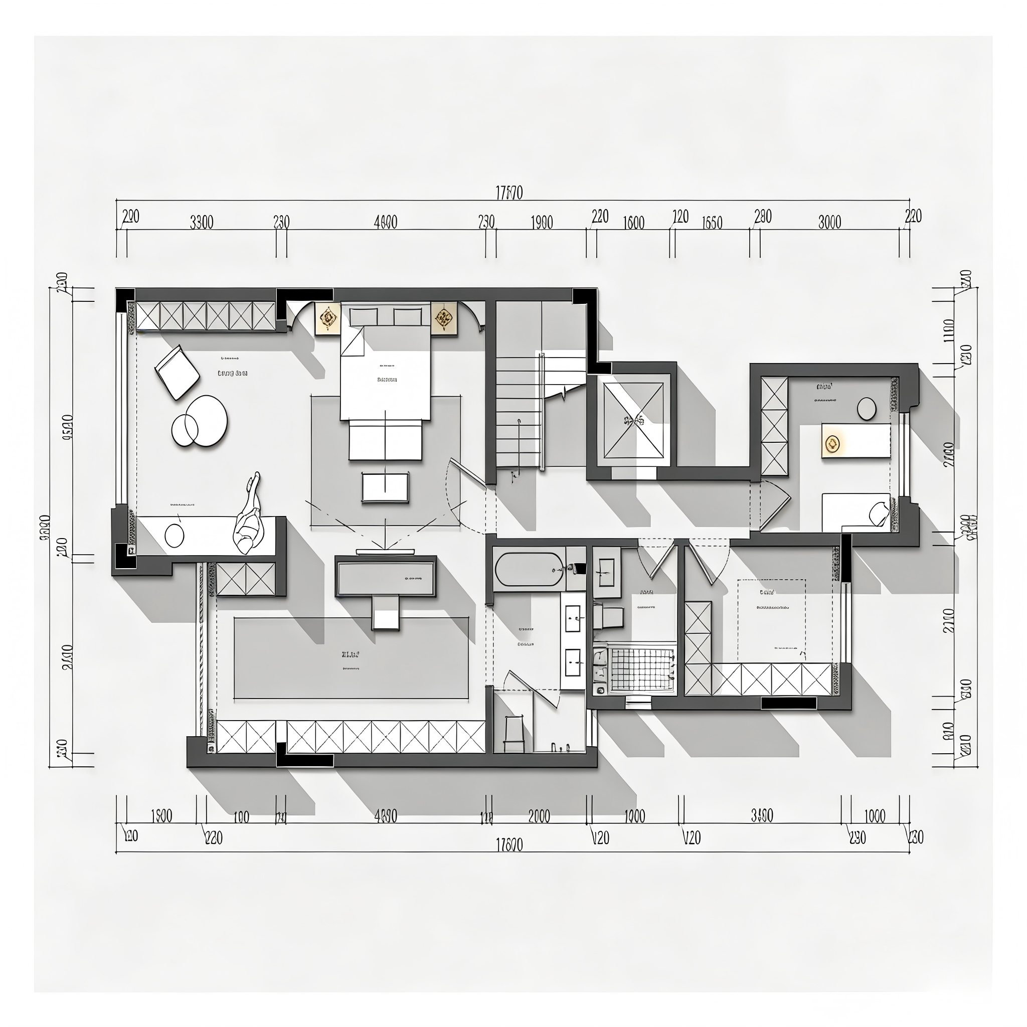 Light Luxury Design Projects Postmodern Eco-friendly Villa Residential 3D Interior Design Service Interior Design