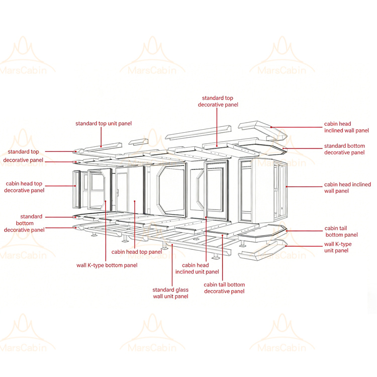 Capsule Pod House Beach Hotel Waterproof Modern Modular 30Ft Prefab for Resort and Oceanfront Living Project Solutions