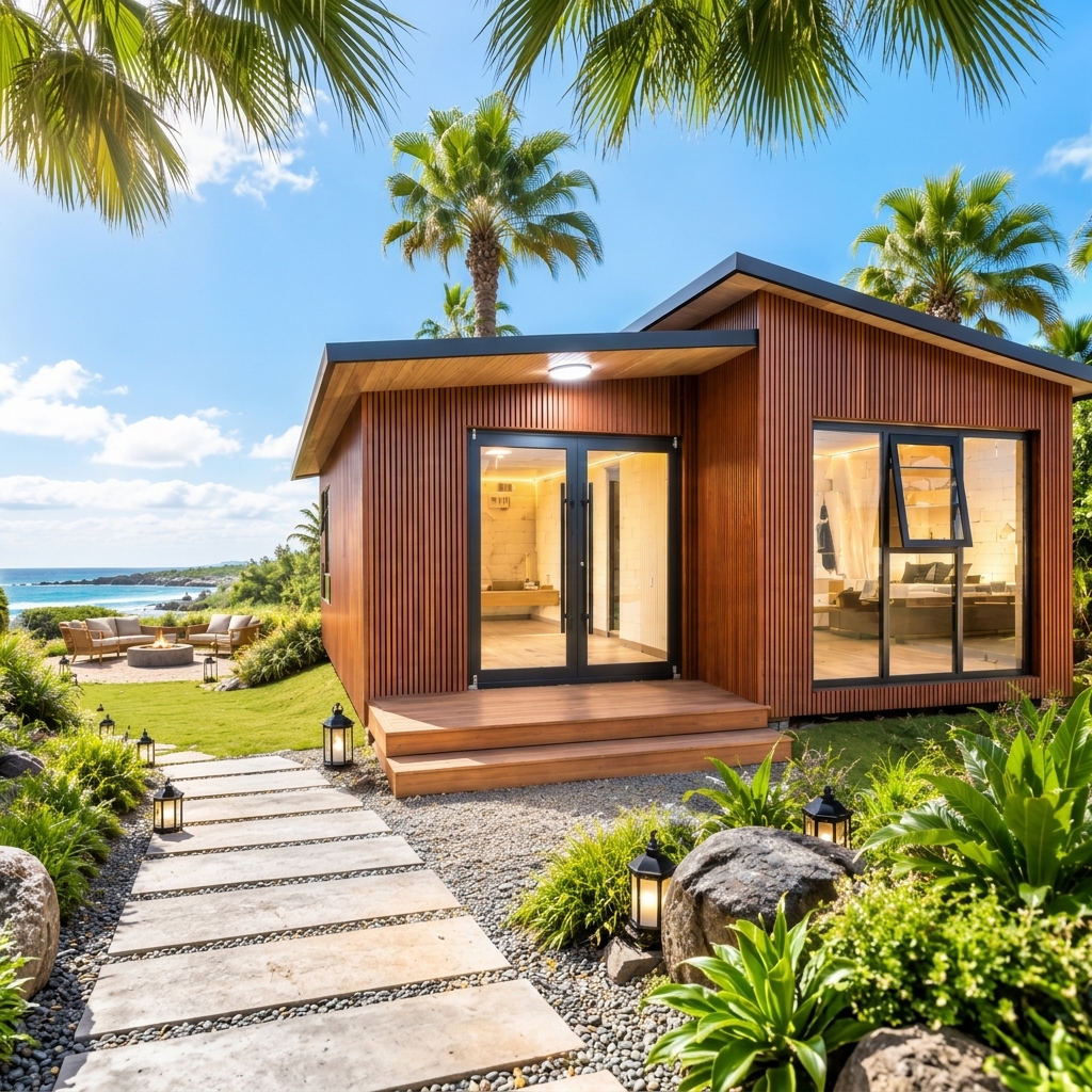 CE-Certified-Modern-Mobile-House Luxury Modular Mobile House Bungalow with Prefabricated Triangle Glass Design