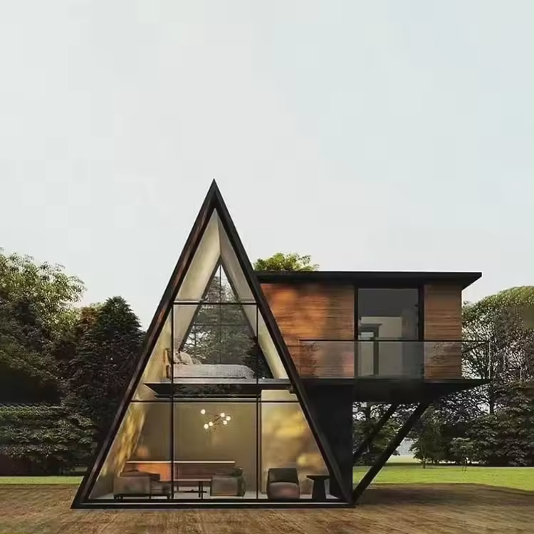Cymdin Outdoor Modern Style Prefabricated Mobile Home Small House Hot Sale Expandable Luxury Small Triangle House Villasa
