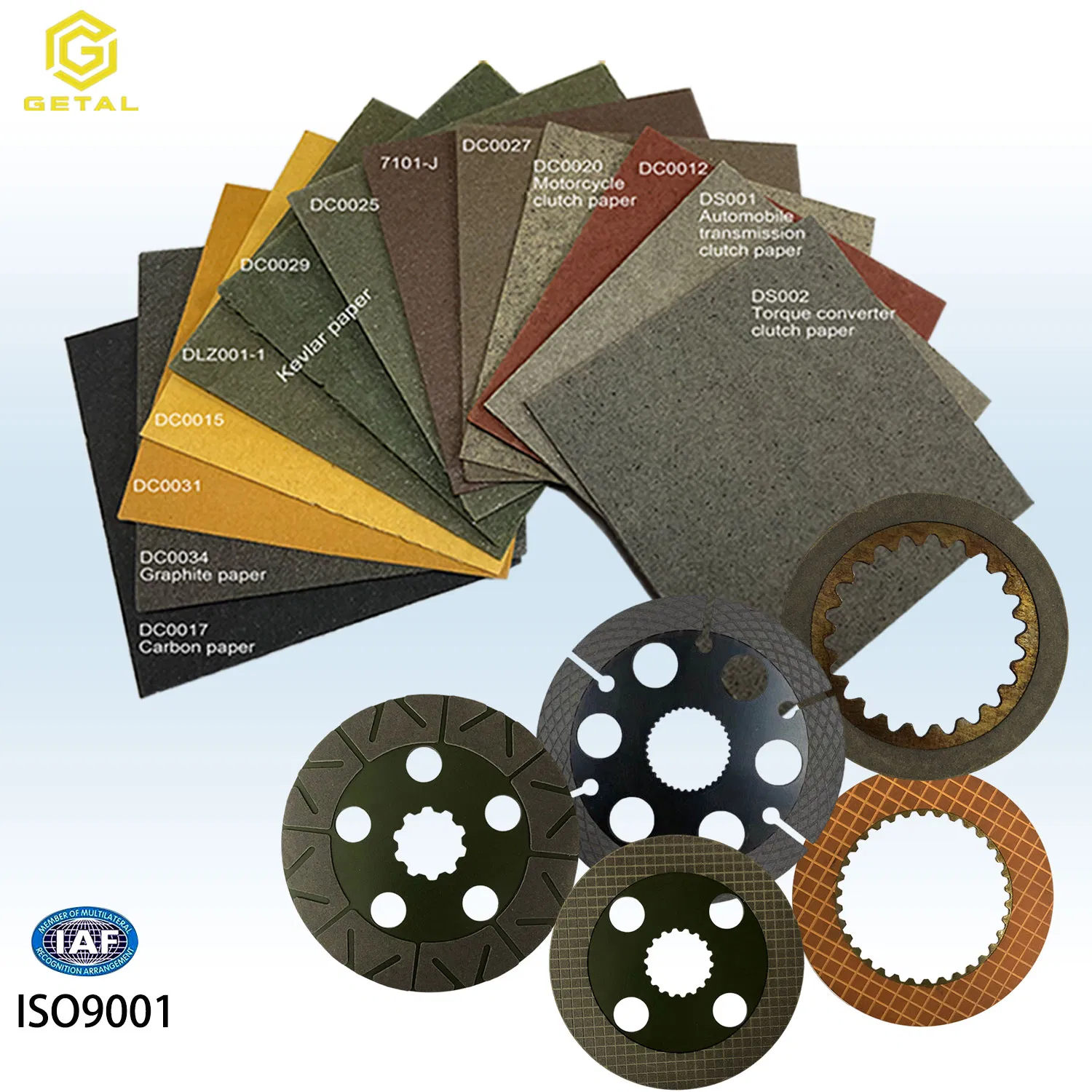 Placas de embrague de alta durabilidad utilizan material de fricción a base de papel húmedo aprobado ISO9001