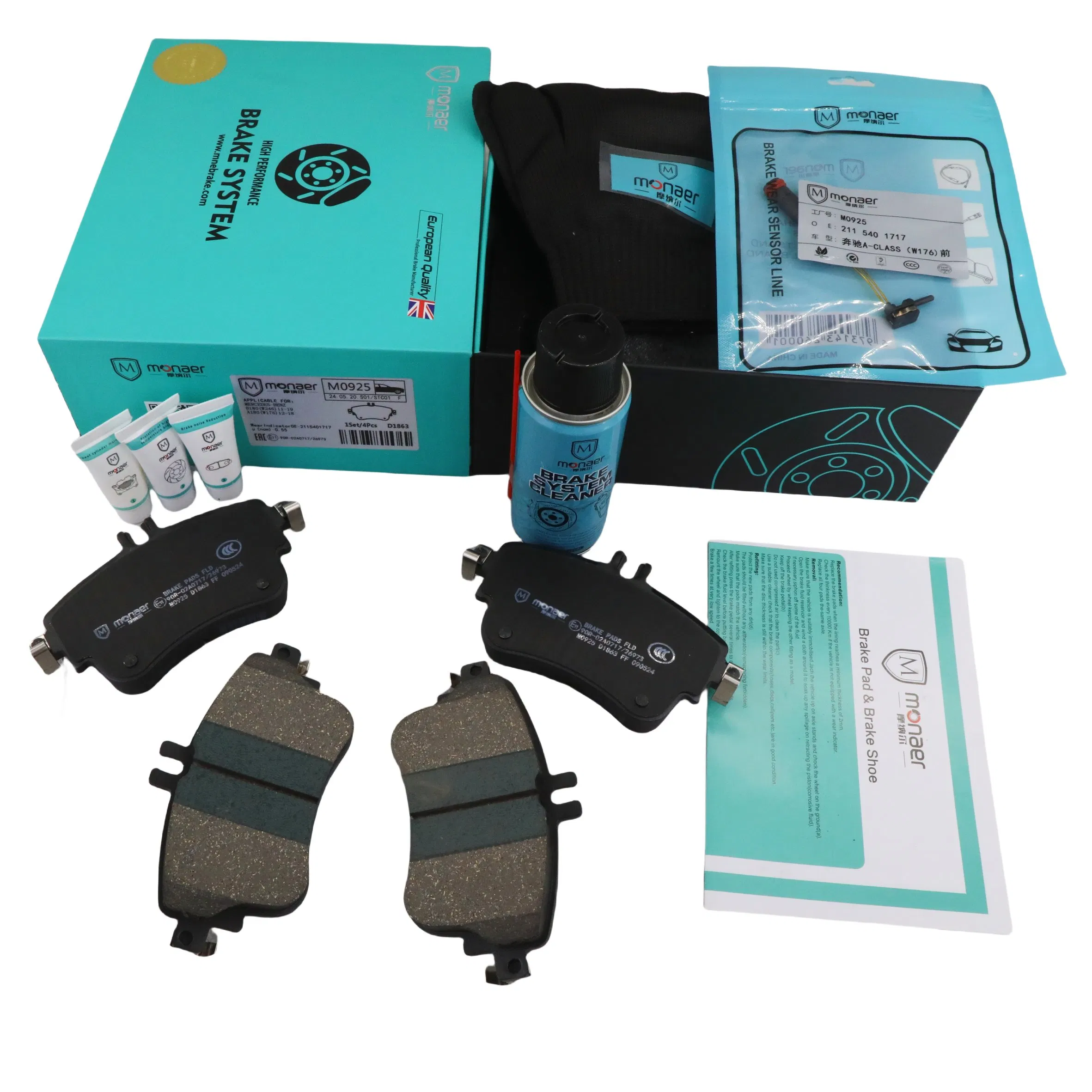Monaer D1863 Fábrica Monaer Nuevo Sistema de Pastillas de Freno de Cerámica de Alta Calidad OEM