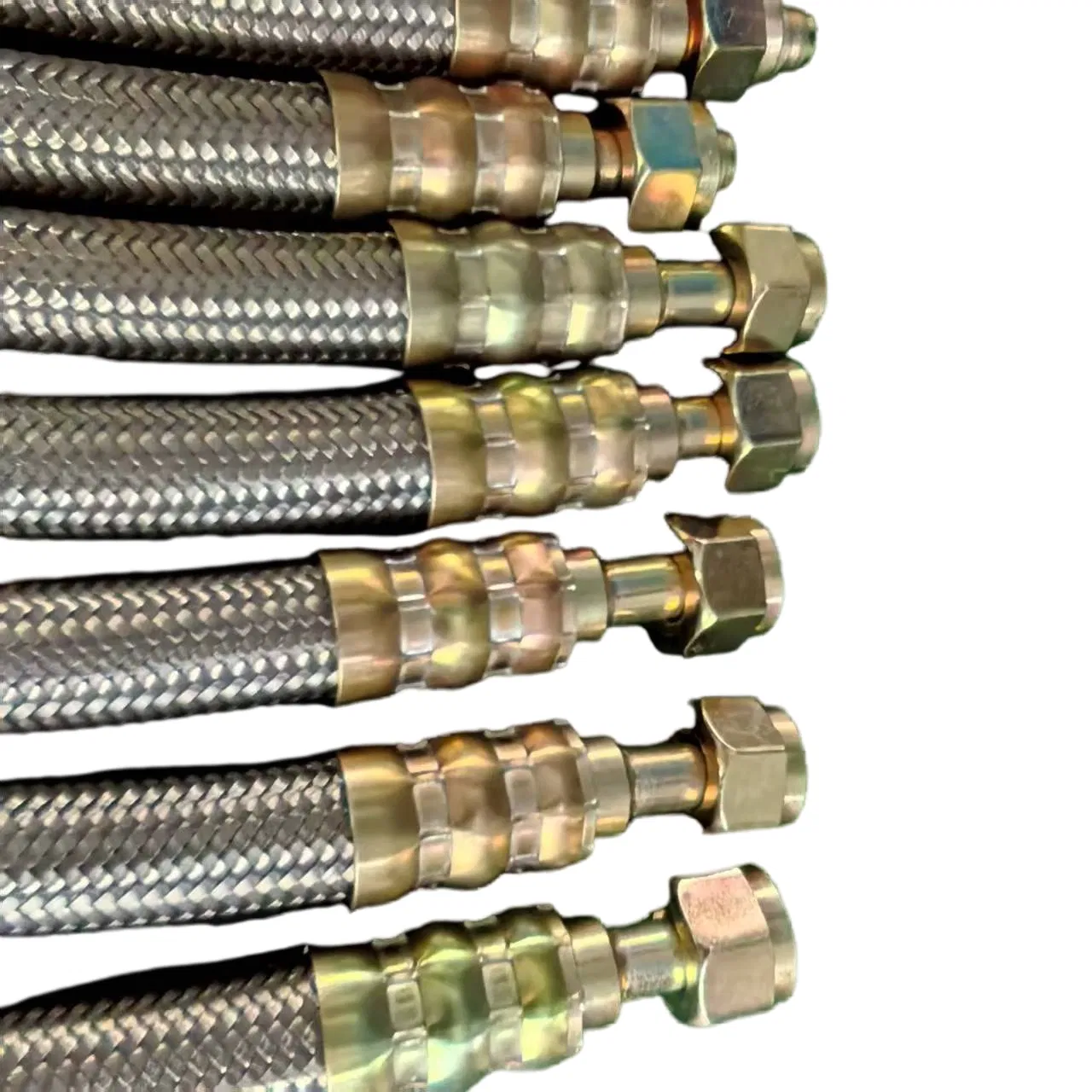 SAE100 R14 Tubos de Teflón trenzados de acero inoxidable de alta calidad certificados son resistentes al envejecimiento, a la ruptura y son adecuados para sistemas químicos, automotrices, hidráulicos y neumáticos