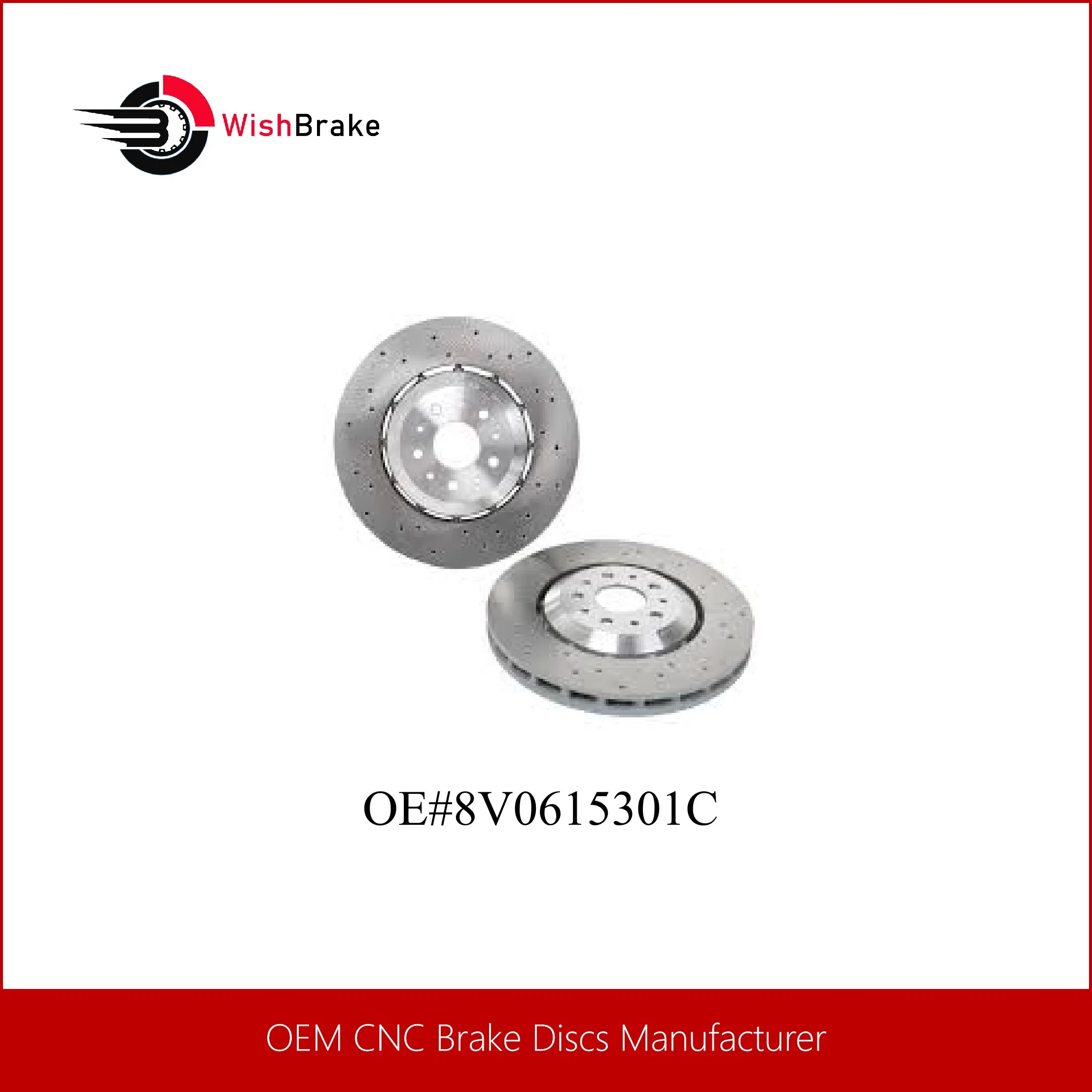 Disco de freno ventilado de alta carbono premium 390mm con diseño perforado