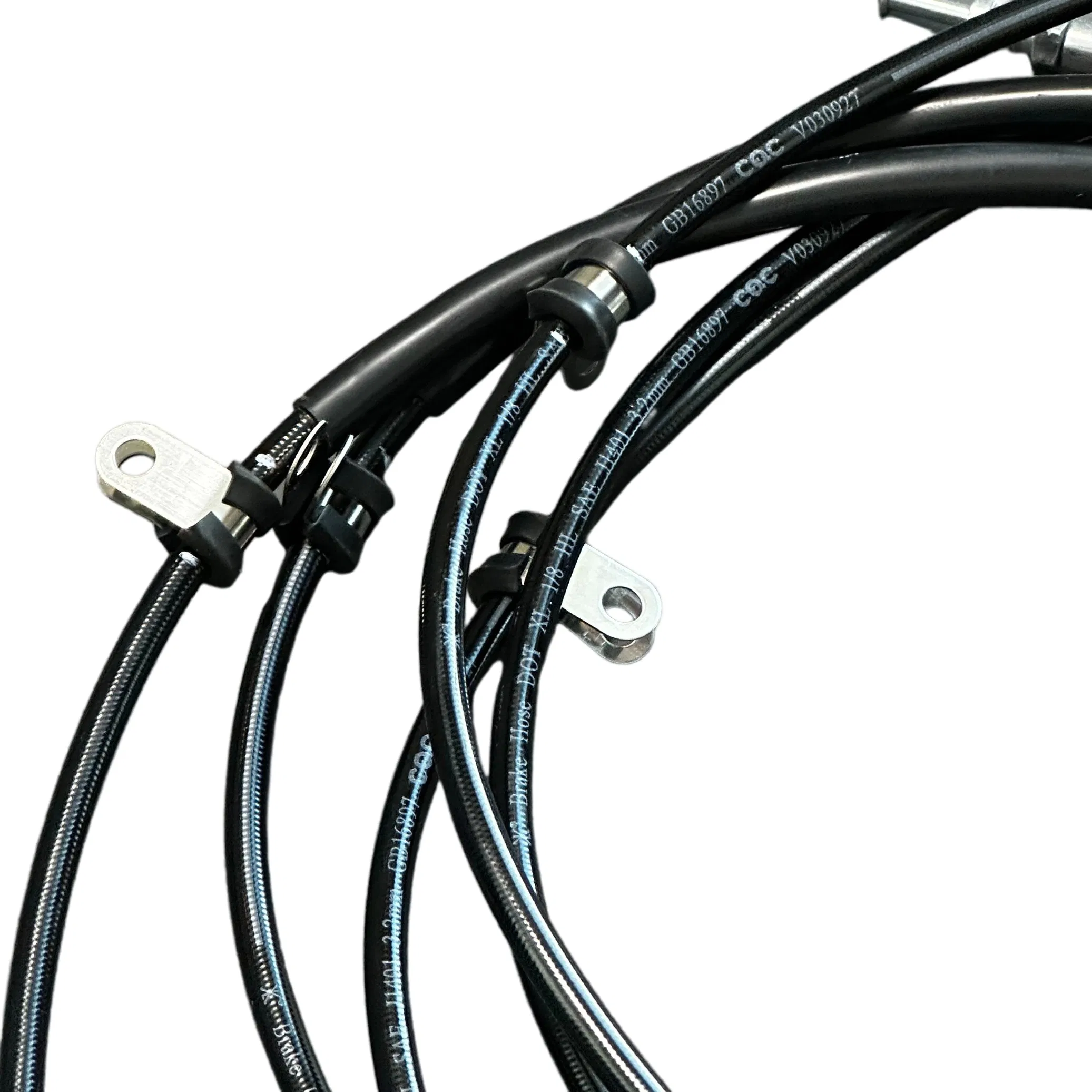 Kit de manguera de freno de PTFE trenzado de acero inoxidable aprobado por DOT 304 flexible y resistente a la corrosión para sistemas hidráulicos de automóviles/camiones y motocicletas