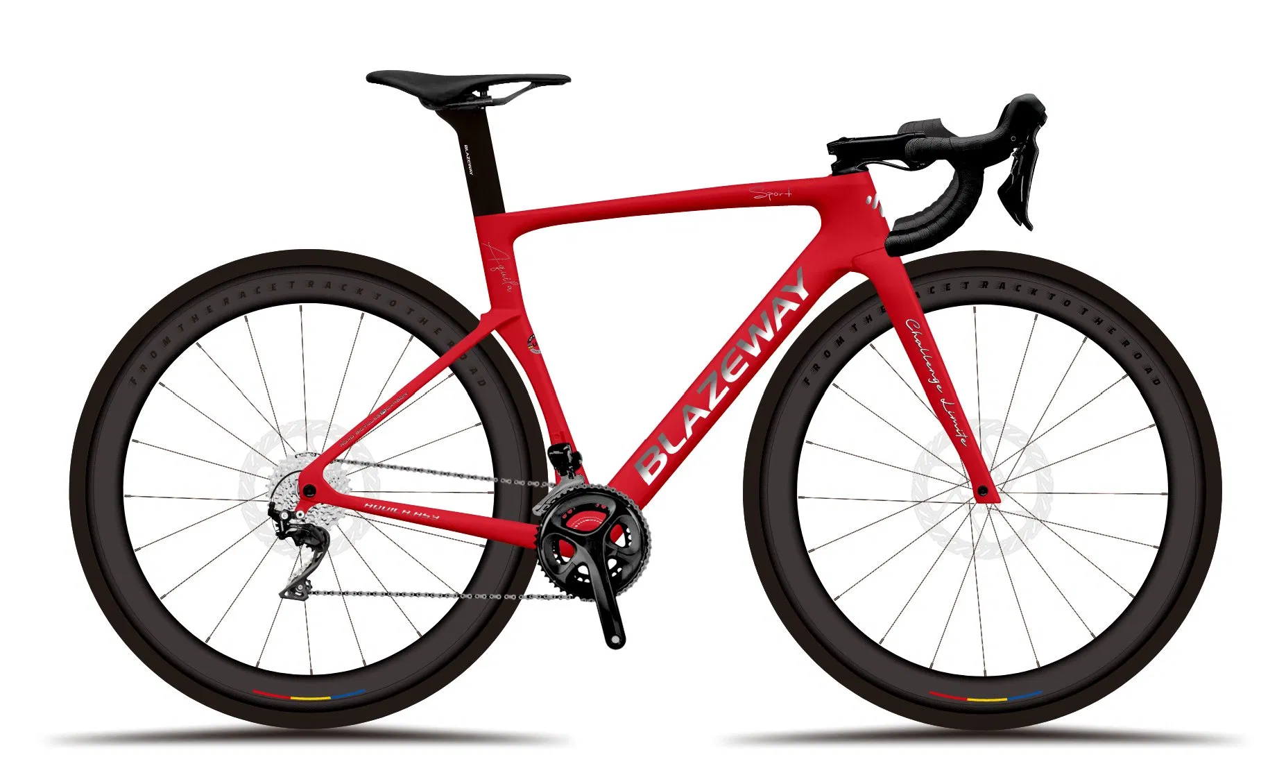 Bicicleta de Carretera de Fibra de Carbono Personalizada OEM 700c Freno de Disco 22 Velocidad