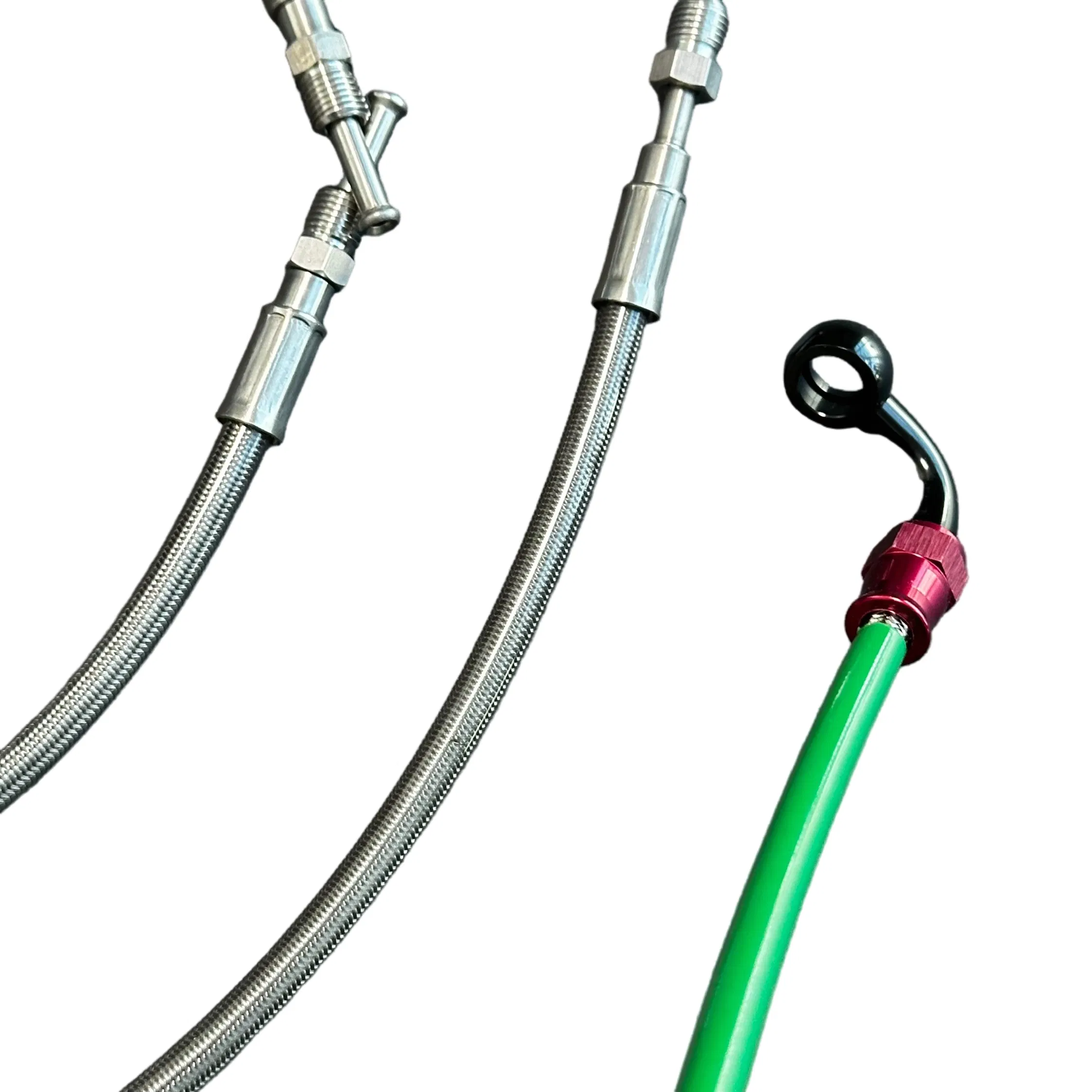 Kit de manguera de freno de PTFE trenzado de acero inoxidable aprobado por DOT 304 flexible y resistente a la corrosión para sistemas hidráulicos de automóviles/camiones y motocicletas