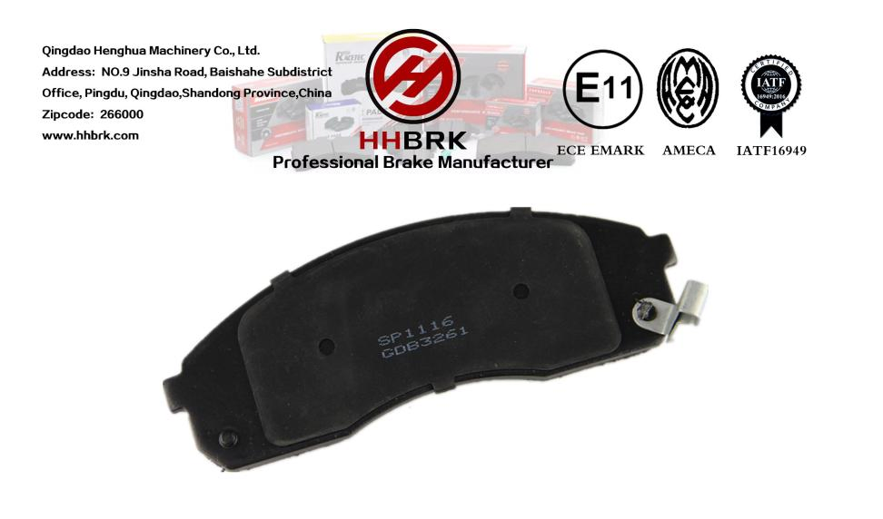 Sp1116ceramic Pastillas de freno, silenciosas, de alto rendimiento, sistema de frenos automotriz