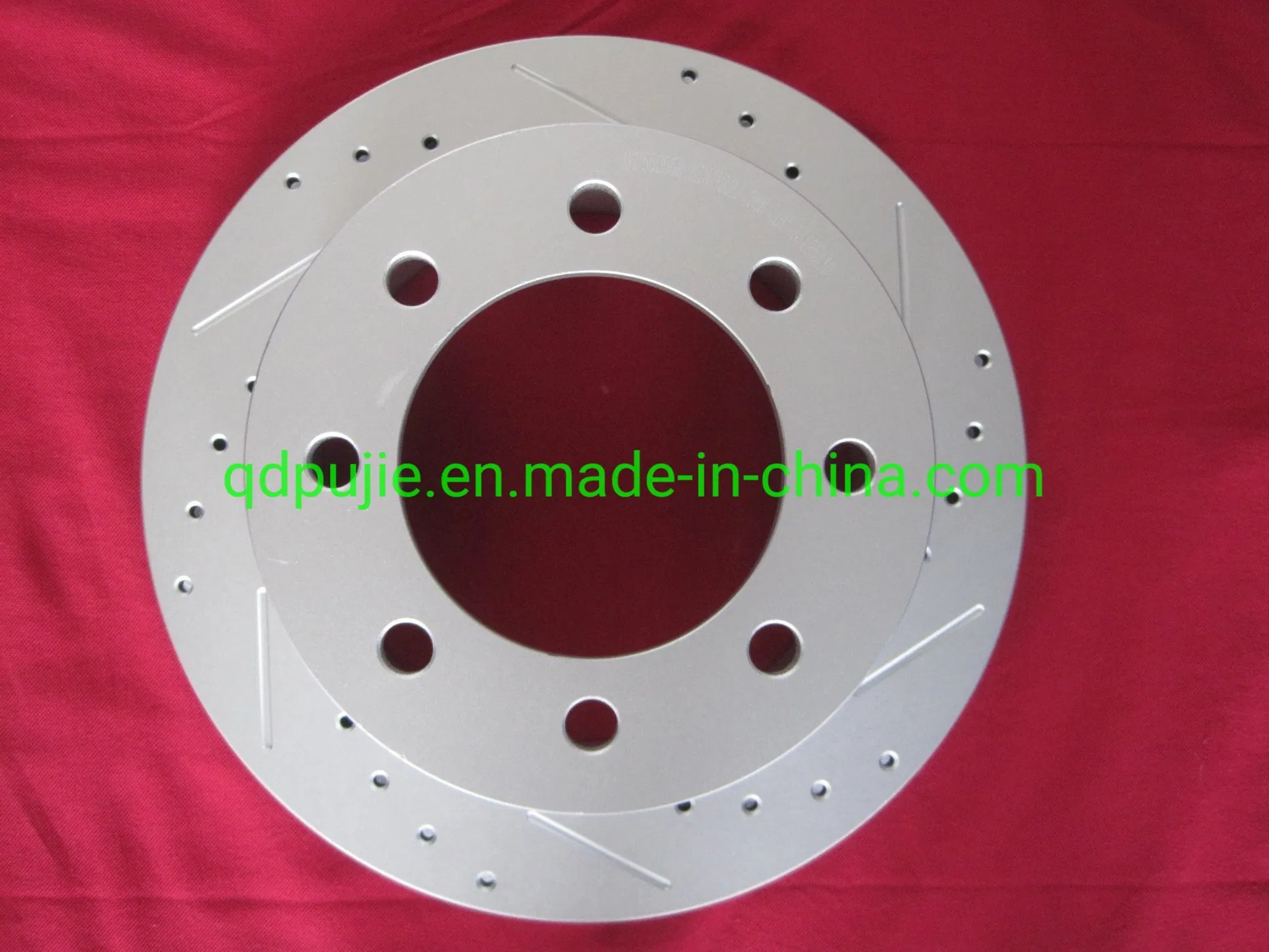 Disco de freno perforado y ranurado para el frente de Toyota