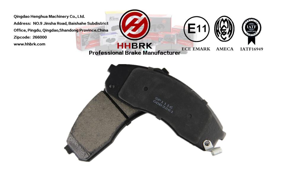 Sp1116ceramic Pastillas de freno, silenciosas, de alto rendimiento, sistema de frenos automotriz