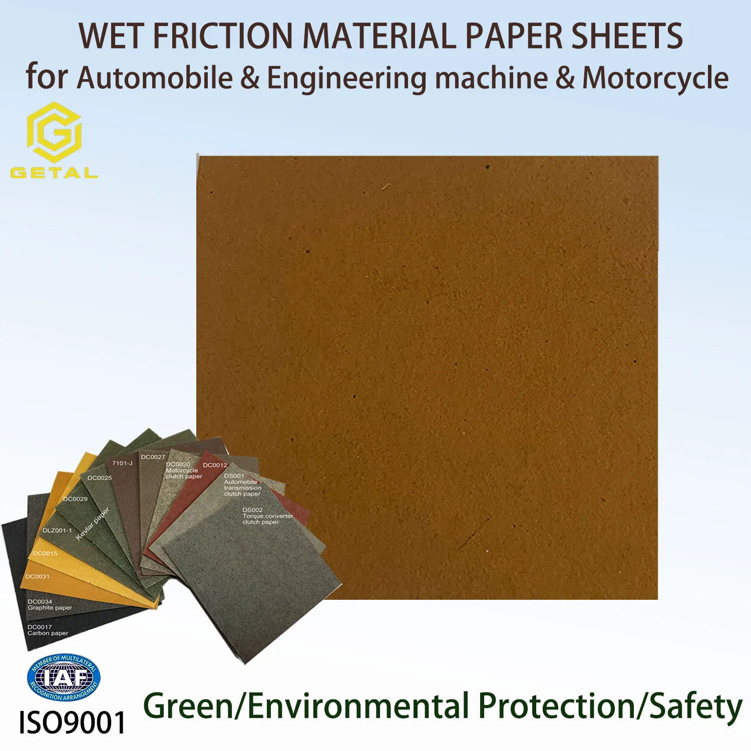 Placas de embrague de alta durabilidad utilizan material de fricción a base de papel húmedo aprobado ISO9001