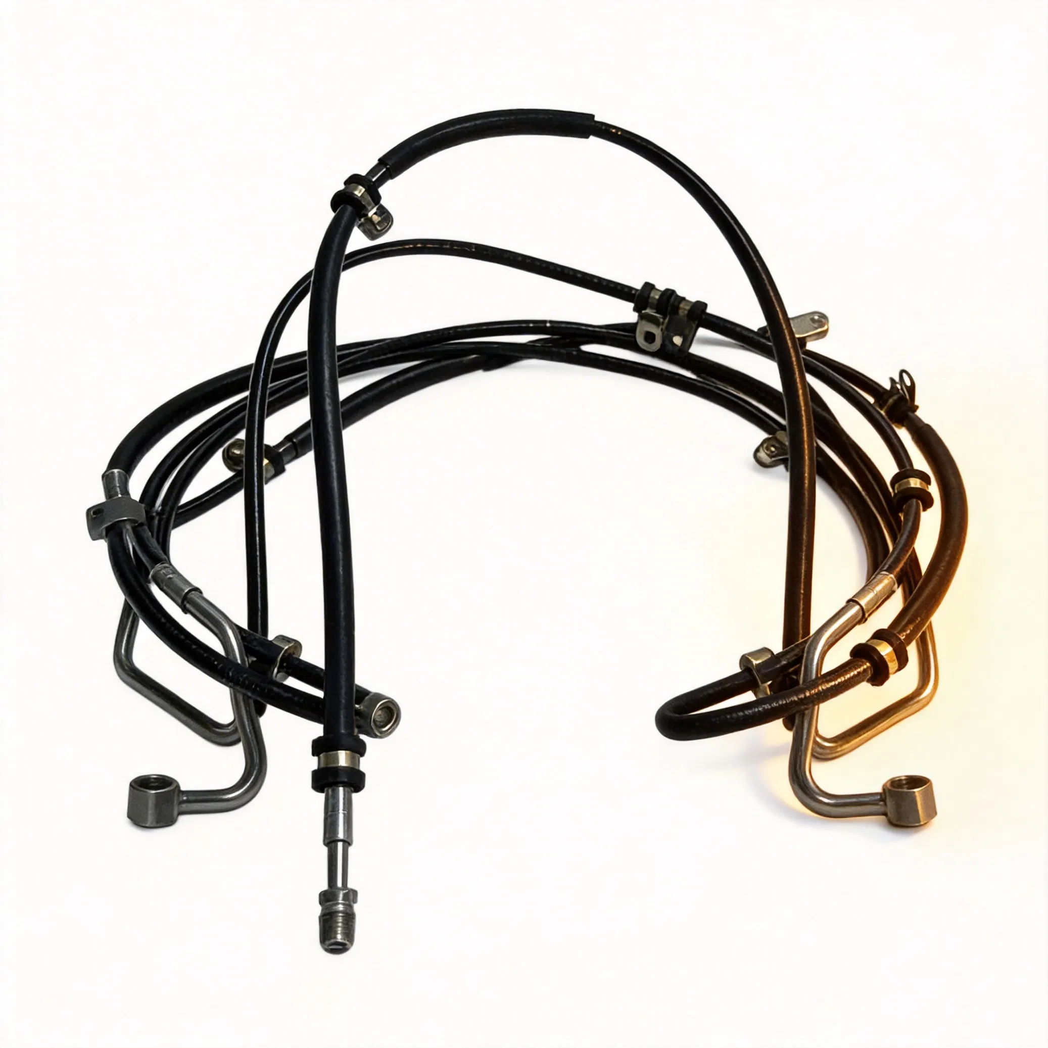 Kit de manguera de freno de PTFE trenzado de acero inoxidable aprobado por DOT 304 flexible y resistente a la corrosión para sistemas hidráulicos de automóviles/camiones y motocicletas