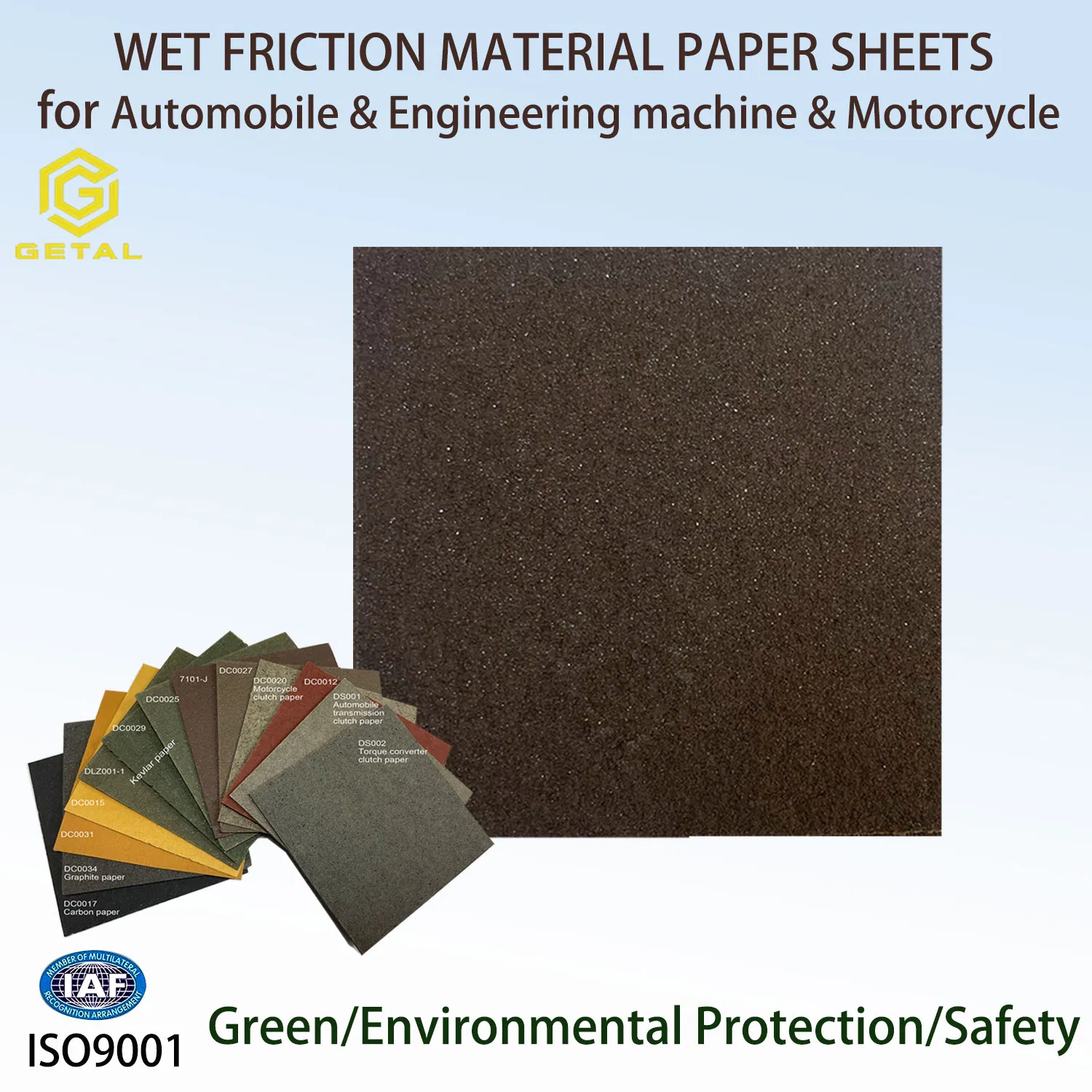 Placas de embrague de alta durabilidad utilizan material de fricción a base de papel húmedo aprobado ISO9001
