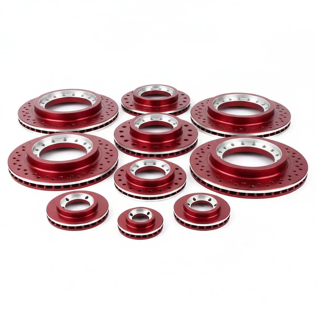 Discos de freno de aluminio mecanizados con alta precisión, adecuados para sistemas de carreras de alto rendimiento y modificaciones personalizadas de automóviles