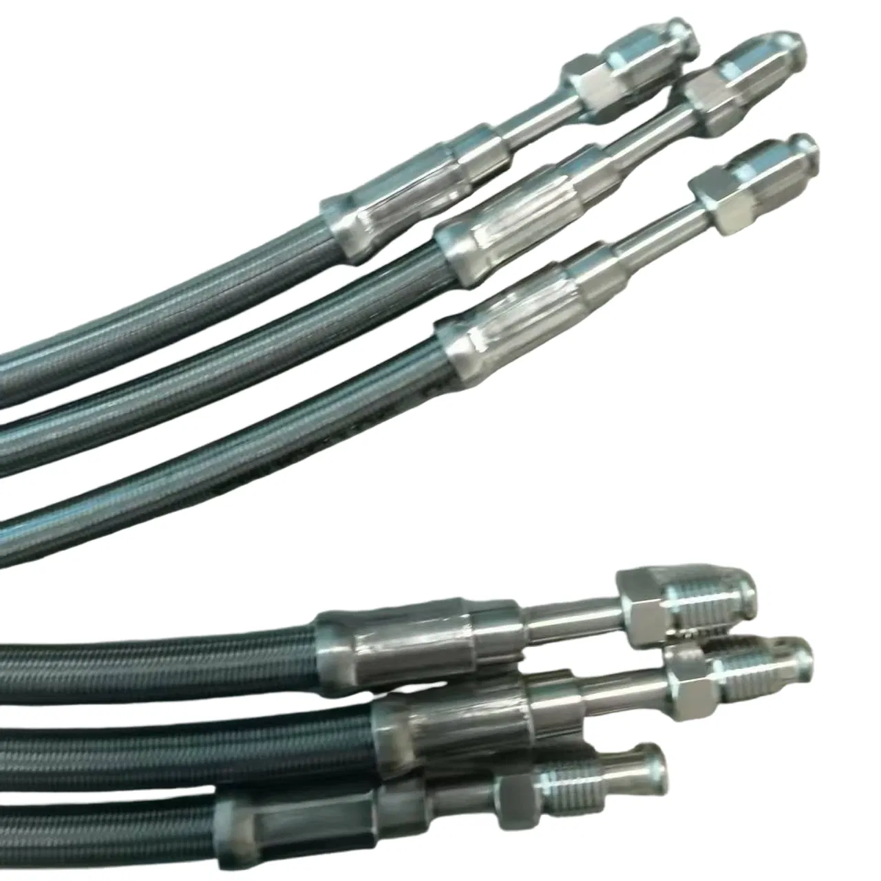 Kit de manguera de freno de PTFE trenzado de acero inoxidable aprobado por DOT 304 flexible y resistente a la corrosión para sistemas hidráulicos de automóviles/camiones y motocicletas