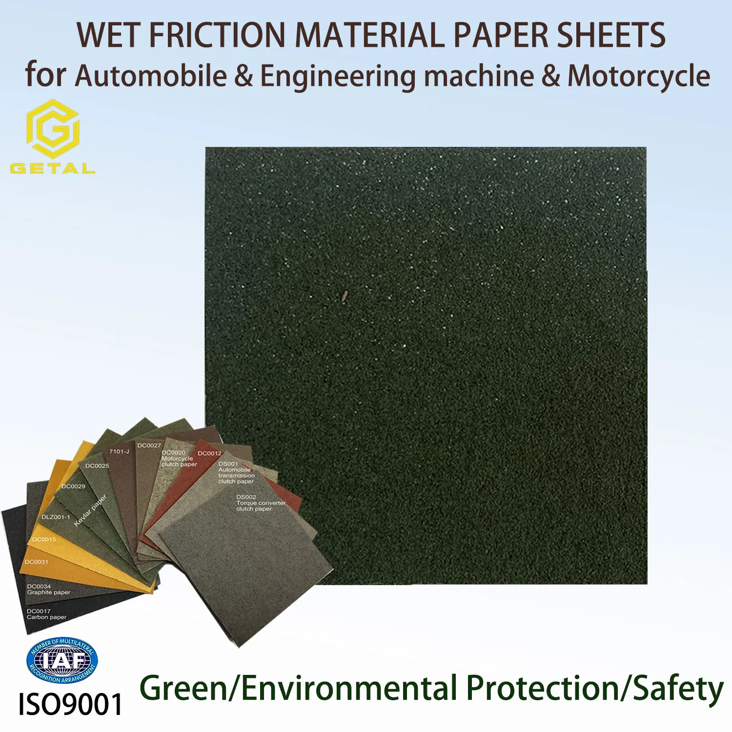 Placas de embrague de alta durabilidad utilizan material de fricción a base de papel húmedo aprobado ISO9001