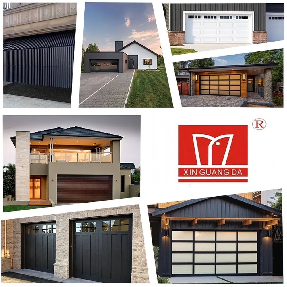 Aluminum Hidden Frame Modern Frameless Glass Panel Garage Door for Private Garages