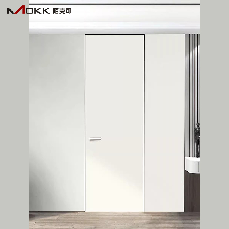 Interior Wood Veneer Hidden with Invisible Frames Frameless Door for Villahidden Doors, Concealed Frame Doors, and Hidden Doors Suitable for Hotels, Apartments