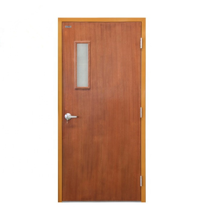 Chinese Factory Fire Resistant Fire Rated Exterior Interior PVC Laminated Fireproof Emergency Exit Steel &amp; Wooden Security Safety Entrance Door