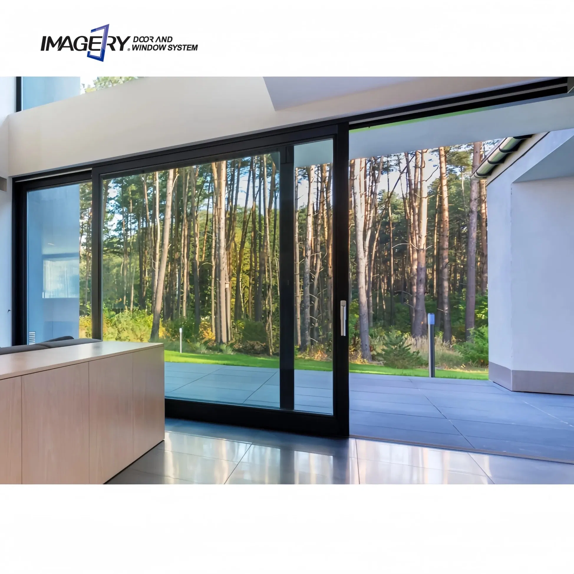 Aluminum Patio Hurricane Resistant Glass Doors Patio Windproof Waterproof Sliding Doors Exterior