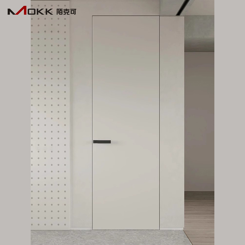 Interior Wood Veneer Hidden with Invisible Frames Frameless Door for Villahidden Doors, Concealed Frame Doors, and Hidden Doors Suitable for Hotels, Apartments