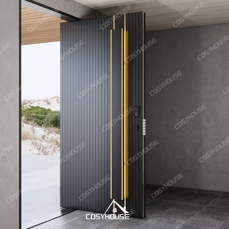 Energy-Efficient Luxury Cast Aluminum Entry Door with Fireproof and Hurricane-Resistant Features