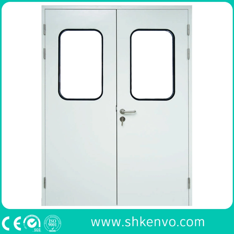 GMP Hygiene Galvanized Iron or 304 Stainless Steel Interior Modular Clean Room Metal Swing Entry Door for Food, Pharmaceutical, Medical, Hospital, Laboratory