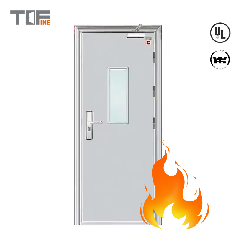 Security Emergency Exit Fire Rated Door Waterproof Metal Interior Steel Door