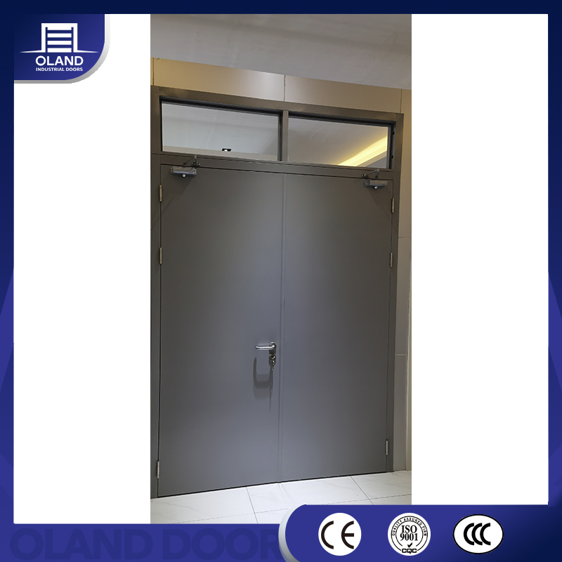 Wholesale Factory Modern Style Double Leaf Safety Emergency Exit Metal Door Fire Rated Steel Door for Exit/Entrance