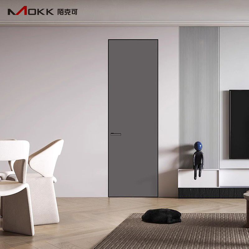 Interior Wood Veneer Hidden with Invisible Frames Frameless Door for Villahidden Doors, Concealed Frame Doors, and Hidden Doors Suitable for Hotels, Apartments