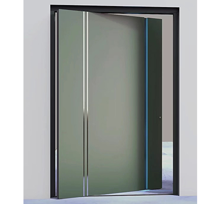 Luxury Modern Exterior Door Stainless Steel Security Entrance with Glass Pivot Door