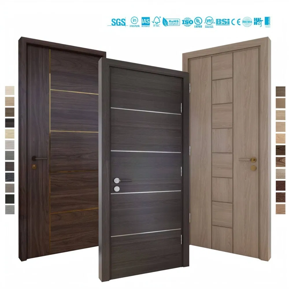 Factory Acoustic Wooden Fire Rated Door Interior Fireproof Wood Door for Hotel, Hospital, School, Apartment