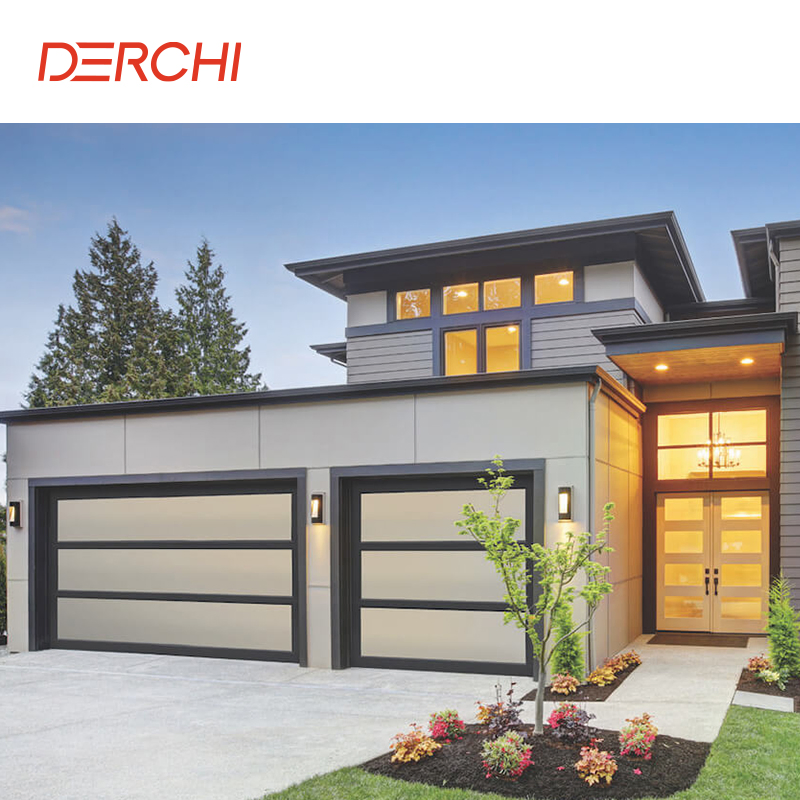 Residential Hurricane Resistant and Waterproofing Foamed Sectional Electric Anodised Garage Picture Doors with Windows Inserts