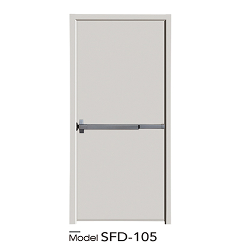 1.0/1.5mm Steel Escape Lock Door Closer Modern Single Leaf Safety Emergency Exit Metal Fire Rated Smoke Resistant Hospital Door