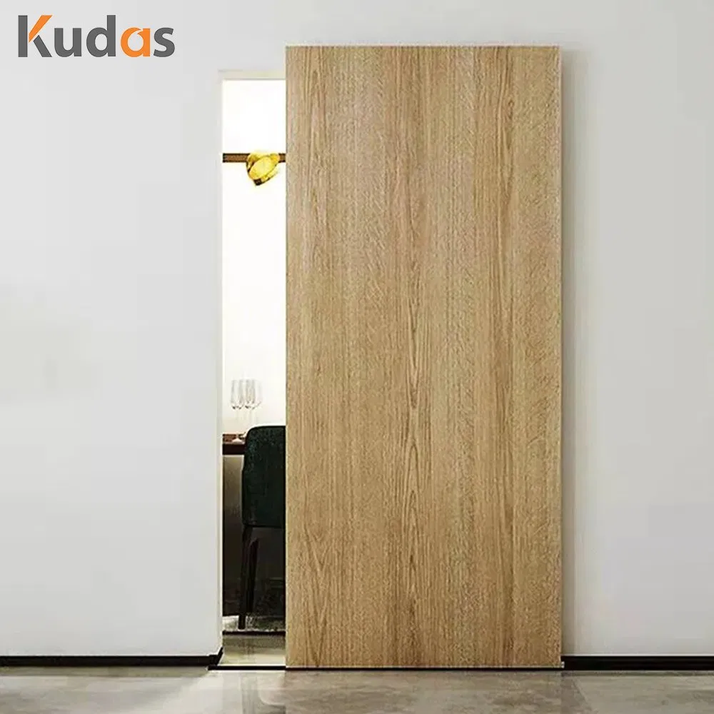 Natural Oak Veneer Invisible Frame Hidden Ghost Barn Sliding Door