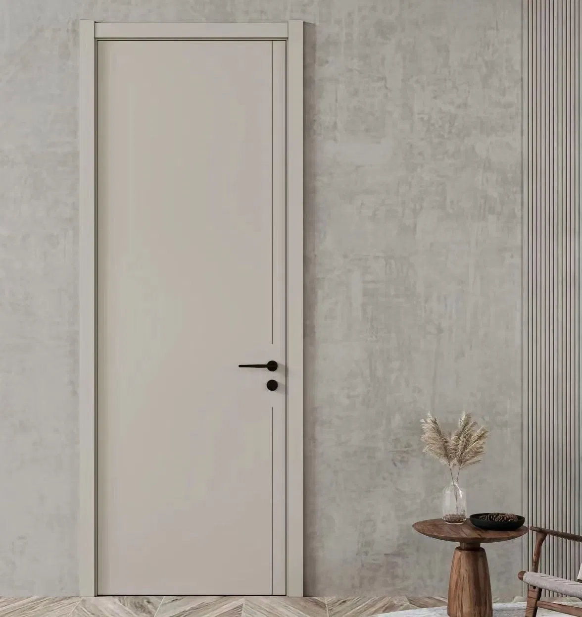 HPL Melamine PVC Acoustic Interior Wood Carbon Crystal Door Fire Rated for Hotel Residential Apartment