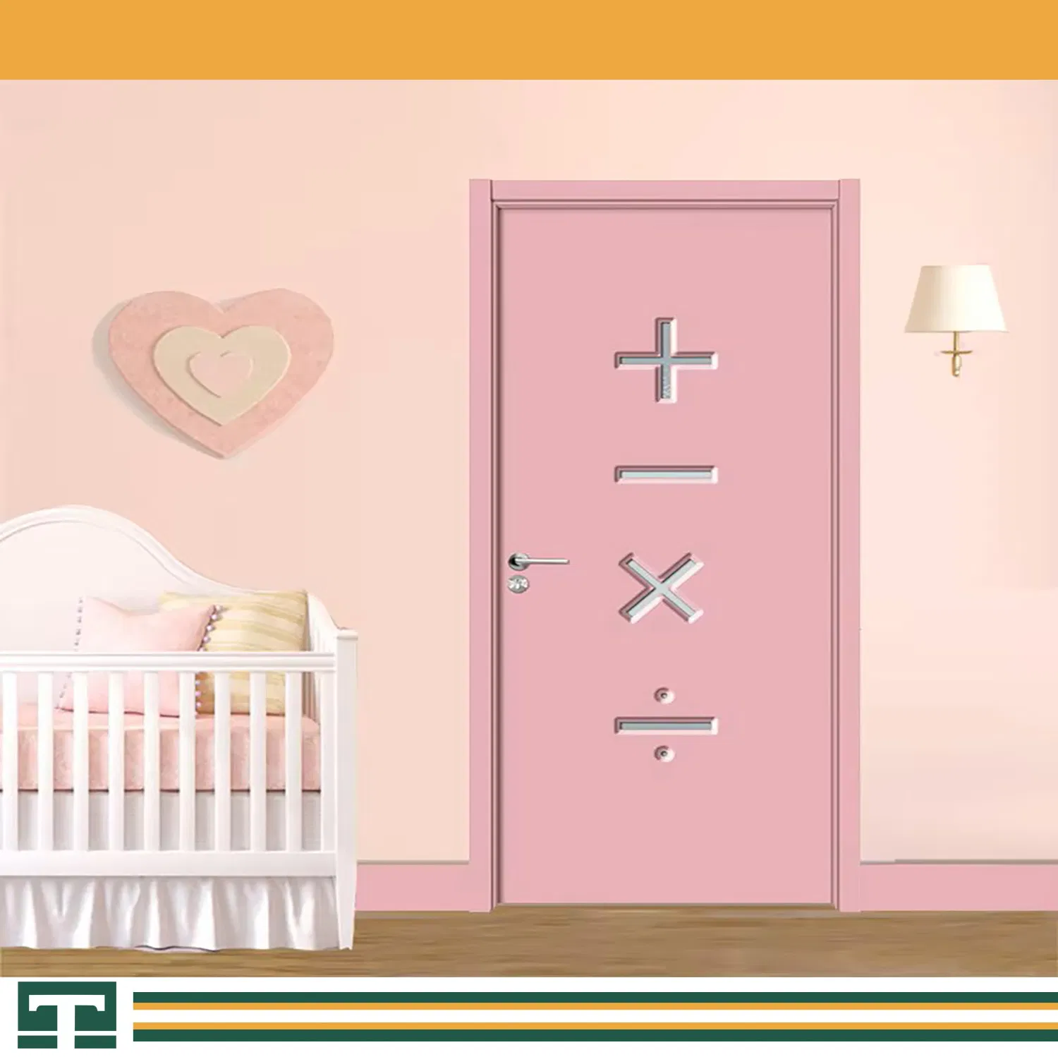 Custom High Quality Eco-Friendly Internal Acoustic Wooden Door Laminated MDF Solid Wood Entry Interior Fire Rated Room Door for School Kindergarten