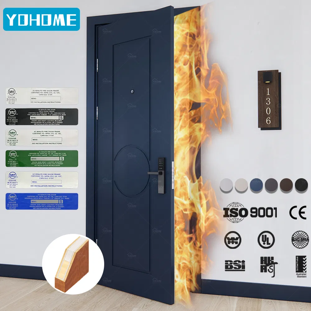 American Ca Hotel Apartment Condo Interior Fire Rated Doors 38 dB New Style Wood Fire Rated Door Acoustic Fire Wood Doors