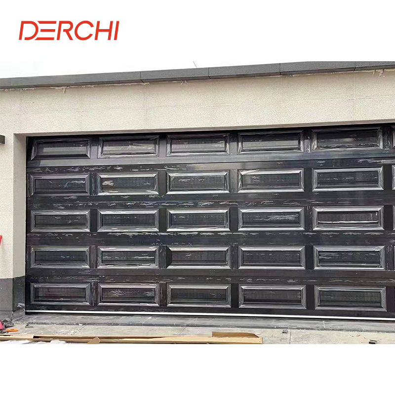 Residential Hurricane Resistant and Waterproofing Foamed Sectional Electric Anodised Garage Picture Doors with Windows Inserts